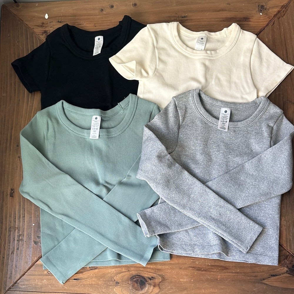 Kids Long/short Sleeve Shirts - Black, Cream, Green, Gray